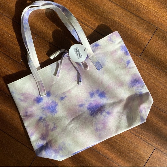 NWT Shoppers Tie-Dye Tote Bag Purple and White - Picture 2 of 8